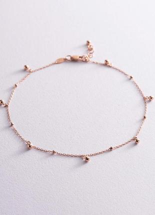 Золотой браслет "шарики" на ногу б04811