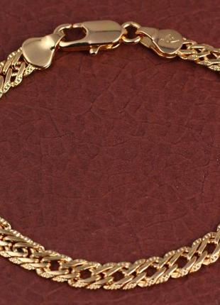 Браслет xuping jewelry ромб с огранкой  23 см 5 мм золотистый