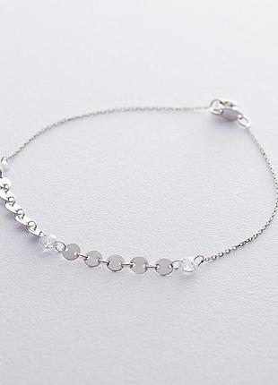 Золотий браслет монетки з фіанітами б04289