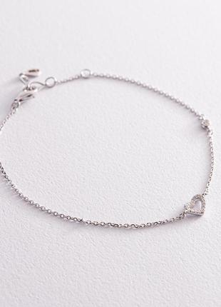 Золотой браслет "сердечко" с бриллиантами 
бб0030z