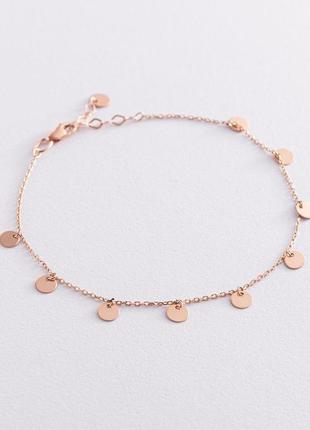 Браслет "монетки" в красном золоте б04532