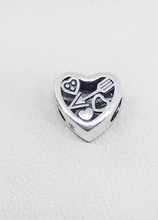 Шарм серебряный "сердце" 1,78 г