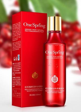 Тонік для обличчя з екстрактом граната onespring derived from natural pomegranate red pulp (150мл)2 фото