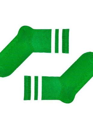 Зелені спортивні шкарпетки із білими смужками sox