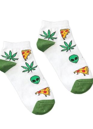 Короткі шкарпетки від sunny focks alien pizza weed