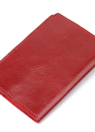 Красивая кожаная обложка на паспорт grande pelle 11480 красный2 фото