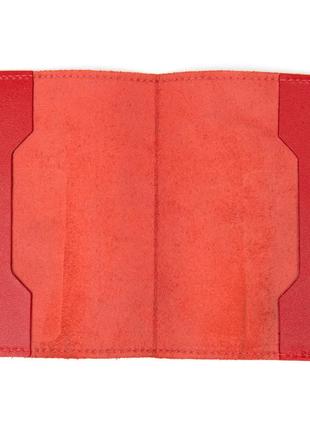 Яркая обложка на паспорт из натуральной кожи grande pelle 11484 красный3 фото
