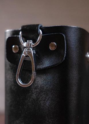 Стильная кожаная ключница vintage 14934 черная5 фото
