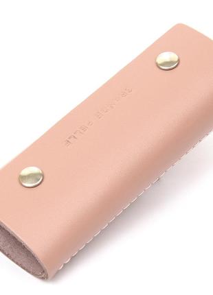 Шкіряна ключниця grande pelle 11391 рожевий