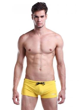 Плавки боксери для чоловіків від бренду desmit жовтого кольору