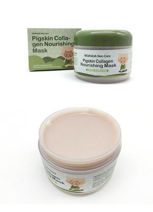 Маска коллагеновая bioaqua pigskin collagen nourishing mask (100г)3 фото