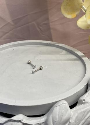 Срібні сережки з фіанітами, прості сережки з закруткою, розмір 3, 5 або 8 мм, срібло 925 проби.8 фото