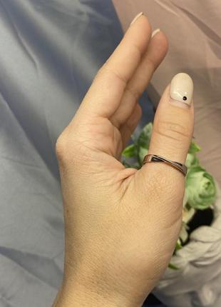 Кольцо мёбиуса серебряное, колечко на большой палец минимализм, серебро 925 пробы, регулируемый размер 18-222 фото