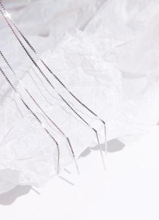 Сережки-протяжки срібні, сережки ниточки довгі, срібло 925 проби, 20, 14 та 10 см5 фото