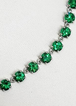 Браслет серебряный с nano изумрудом 18 13,15 г