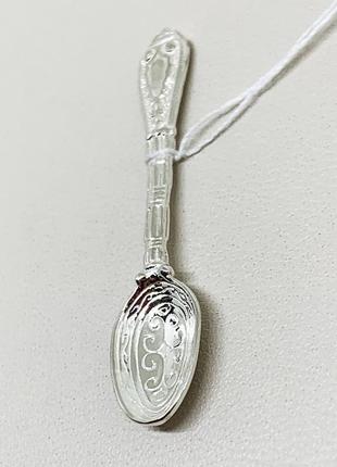 Сувенир серебряный "ложка-загребушка" 1,88 г4 фото