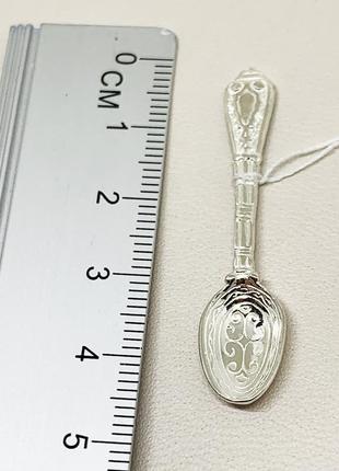 Сувенир серебряный "ложка-загребушка" 1,88 г2 фото
