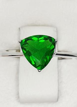 Кольцо серебряное с зеленым агатом  16,5 1,68 г1 фото