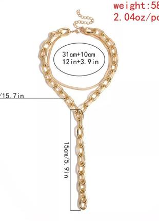 Сексуальное многослойное ожерелье-цепочка и чокер со змеиным плетением в золотом цвете4 фото