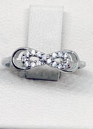 Перстень срібне з кубічним цирконієм "нескінченність" 16,5 1,56 г