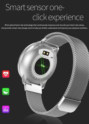 Сенсорний смарт годинник smart watch cf68 золотий з тонометром пульсоксиметром8 фото