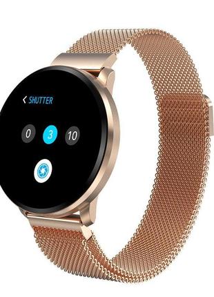 Сенсорные умные смарт часы smart watch cf68 золотые с тонометром пульсоксиметром