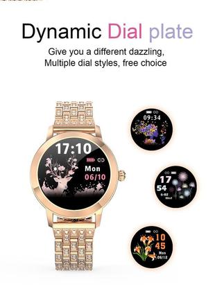 Женские умные смарт часы smart watch 3h золотистые. фитнес браслет трекер4 фото