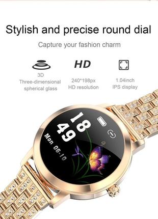 Женские умные смарт часы smart watch 3h золотистые. фитнес браслет трекер3 фото