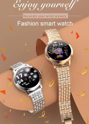 Женские умные смарт часы smart watch 3h золотистые. фитнес браслет трекер10 фото