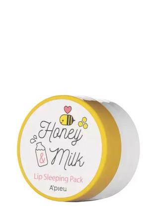 Молочно-медовая ночная маска для губ a'pieu honey milk lip sleeping pack2 фото