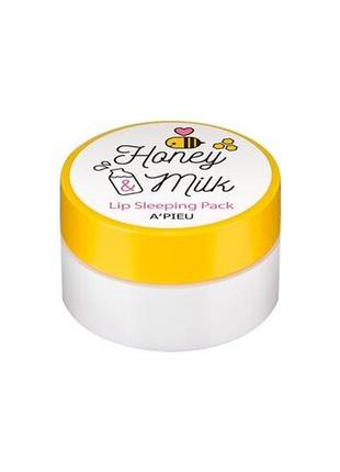 Молочно-медова маска для губ a'pieu honey milk lip sleeping pack