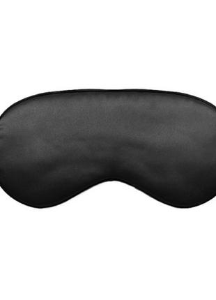 Маска для сна шелковая, повязка для сна из шелка черного цвета5 фото