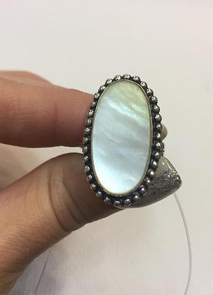 Перламутр кольцо овал с перламутром 17 размер кольцо с перламутром в серебре индия