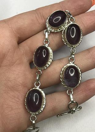 Аметист браслет с натуральным камнем аметист в серебре браслет с аметистом натуральным камнем индия