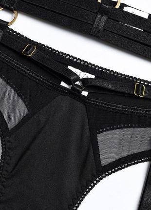 Сексуальный комплект нижнего белья, эротическое нижнее белье. красивое женское прозрачное белье, р. m (черный)7 фото