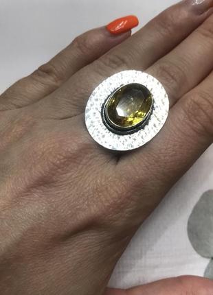 Цитрин 17,7 розмір кільце з цитрином кільце з каменем жовтий цитрин в сріблі індія