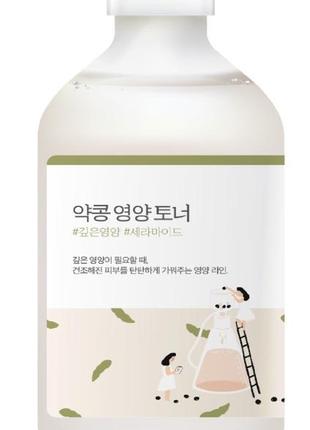 Поживний тонер з екстрактом чорних соєвих бобів round lab soybean nourishing toner 300 ml