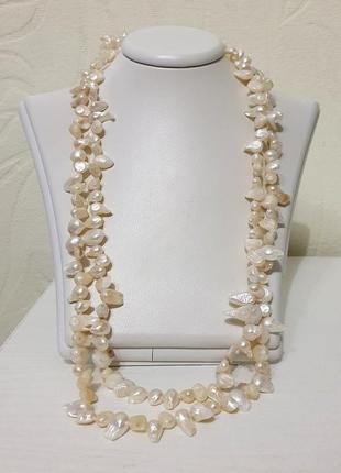 Намисто з річкових перлів бароко (бароковий перли) білого кольору різноманітної форми