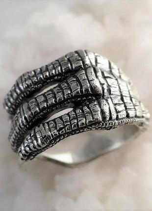Кольцо когти дракона серебро6 фото