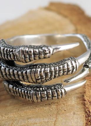 Кільце кігті дракона срібло