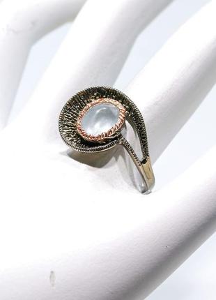 Кольцо серебряное ручной работы с аквамарином2 фото