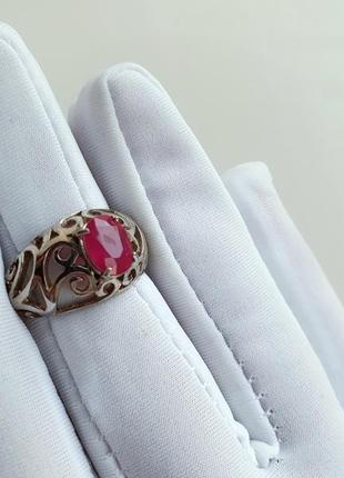 Серебряное кольцо с натуральным рубином4 фото