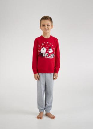 Піжама хлопчик новорічна ellen family штани кофта1 фото