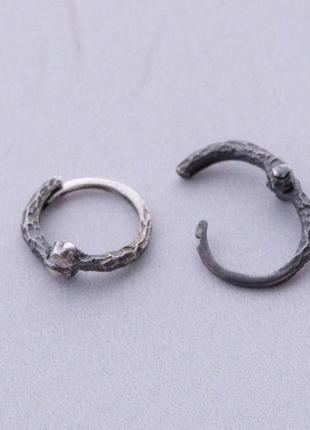 Серьги кольца серебро маленькие в мочку или в хрящевой пирсинг мужские серьги или серьги для сна4 фото