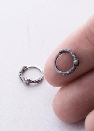 Серьги кольца серебро маленькие в мочку или в хрящевой пирсинг мужские серьги или серьги для сна5 фото