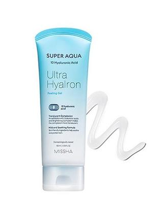 Пилинг-скатка с гиалуроновой кислотой missha super aqua ultra hyalron peeling gel 100ml