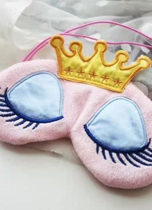 Удобная мягкая маска для сна—повязка на глаза милая королевская для девочек и девушек3 фото