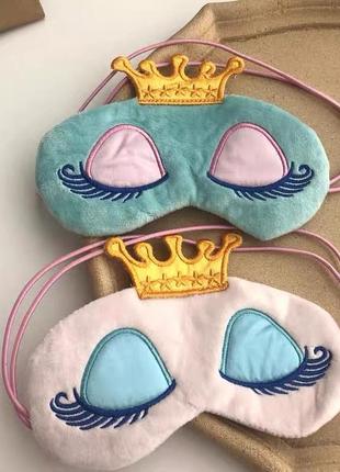 Удобная мягкая маска для сна—повязка на глаза милая королевская для девочек и девушек5 фото