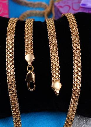 Цепь xuping jewelry бисмарк 50 см 6 мм золотистая