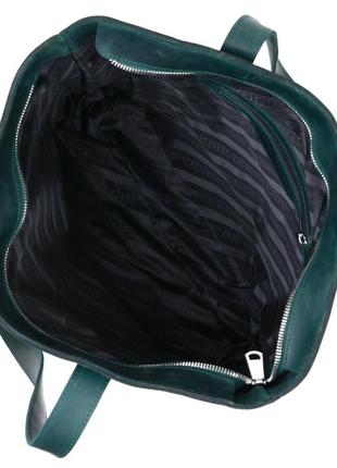 Кожаная винтажная женская сумка shvigel 16351 зеленый4 фото